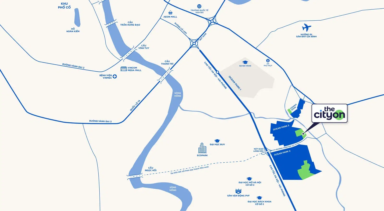 Vị trí gần Metro và kết nối giao thông liên vùng của The CityOn