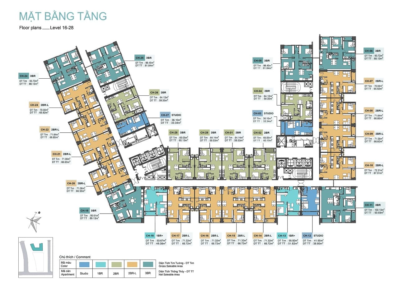 Mặt bằng sàn điển hình căn hộ Mangala Complex mẫu 2